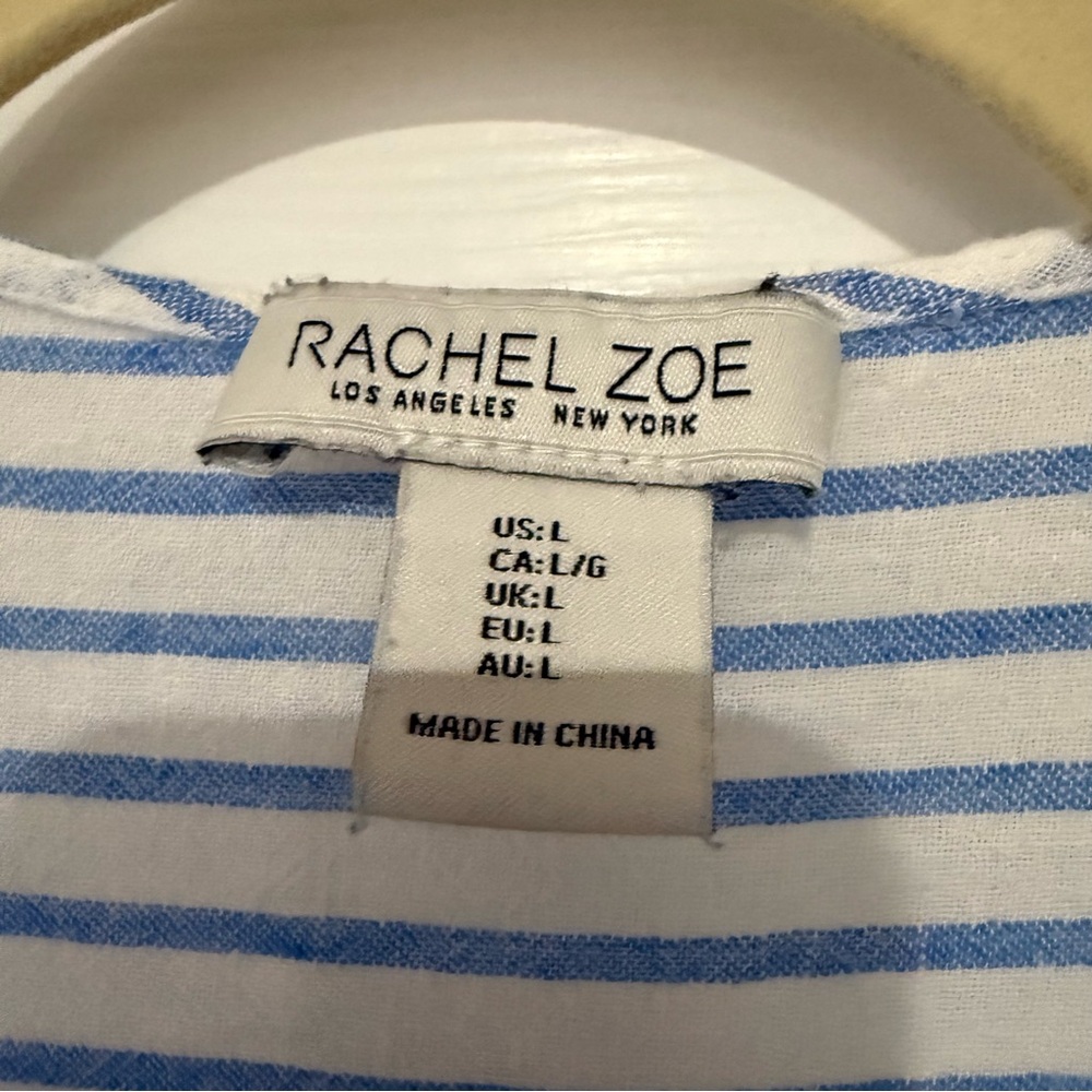 Rachel Zoe Striped Tassel Beach Cover Up Tunic Blue White‎ Size Large - Picture 7 of 10